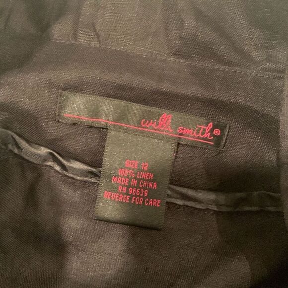 Vintage Y2K Black Ruffled Button Down Linen Top Size 12 - Picture 12 of 16